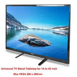 TV Stand Mount Universal TV Stand Tabletop for 14 to 42 inch TVs, TV Legs Holds up to 66lbs Max VESA 200x200mm Height Adjustable
