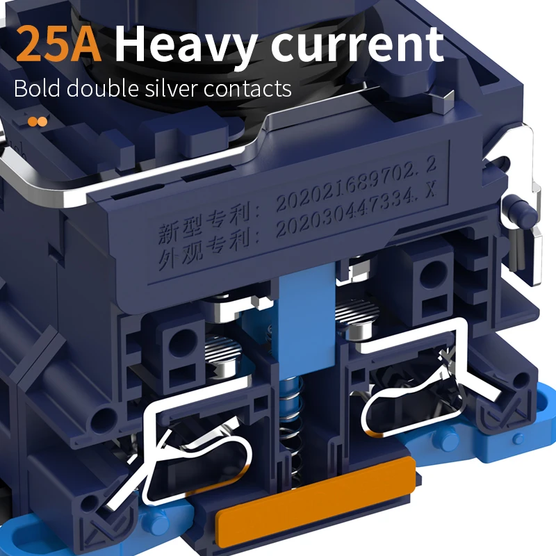 LANBOO 22MM with led 25A high current plastic mushroom Latching or momentary push button switch 1NO1NC 2NC