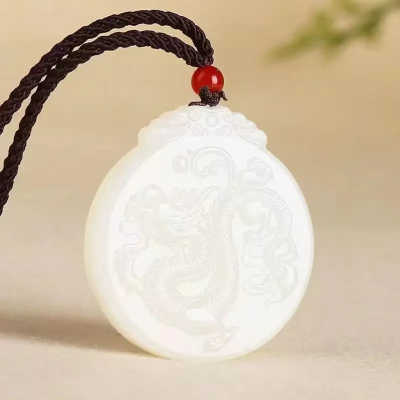 Natural Afghanistan Zodiac dragon jade pendant High-grade Jade Dragon pendant Men attract wealth women protect themselves