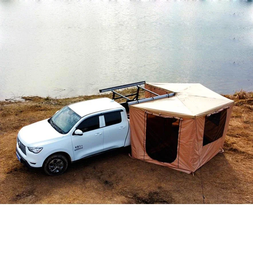 Outdoor Camping Car Side Awning Tent Retractable Sun Shelter Fan-Shaped Self driving Car Tent wall for Awnings