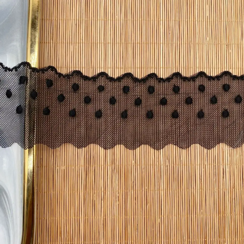 Lace Trims 15 Yards Mesh Lace Fabric Brocade Pattern Embroidered Edge Milk Silk Lace Star Net Wave Lace Garment Accessories