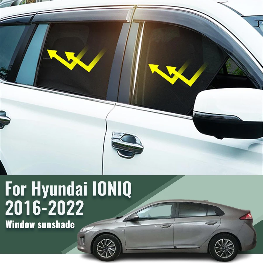 

For Hyundai IONIQ AE 2016-2022 Car Sunshade Shield Magnetic Front Windshield Frame Curtain Rear Side Window Sun Shades Visor