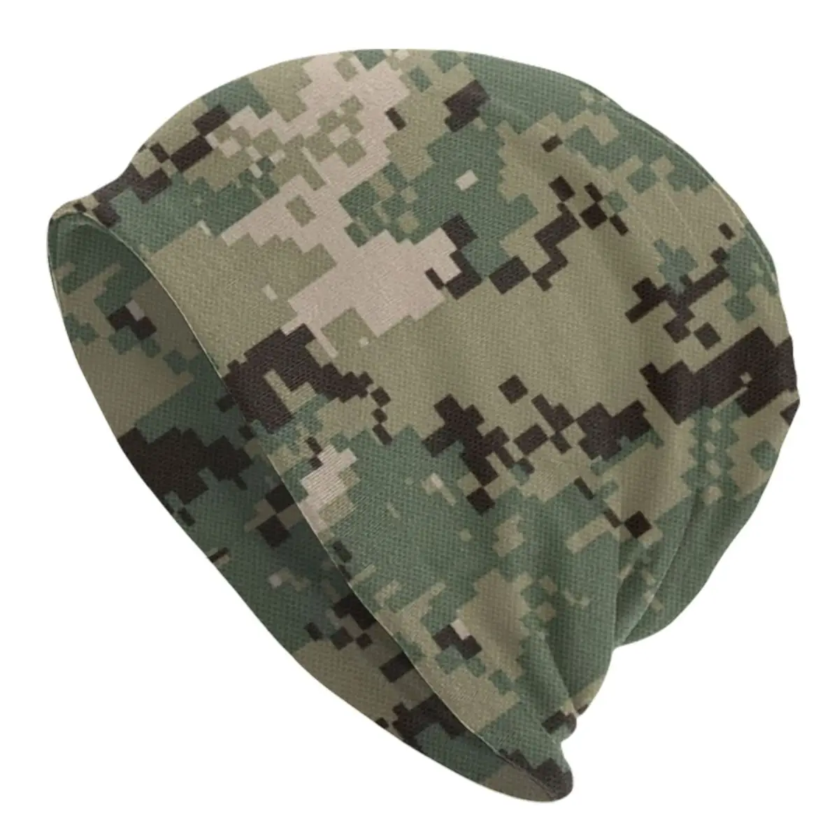 NWU Green Digital Camo Camouflage Skullies Beanies Caps Winter Warm Knitted Hat Men Women Adult Bonnet Hats Outdoor Ski Cap