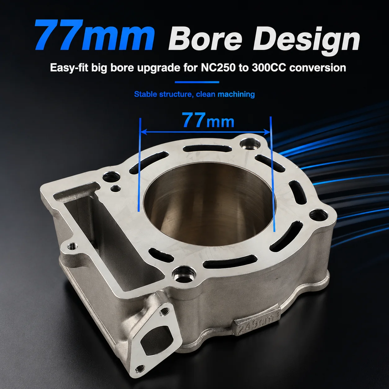 Zs177mm Motorcycle Engine Parts Cylinder Kit 77mm Cylinder Piston Ring Gasket For Zongshen Nc250 250cc 4-stroke Water-cooled