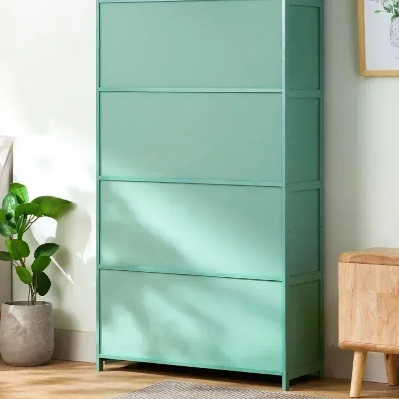 & European Rattan Shoe Cabinets Home Bedroom Large-capacity Storage Cabinet Home Furniture Modern Dust-proof Entrance Shoe Cabin