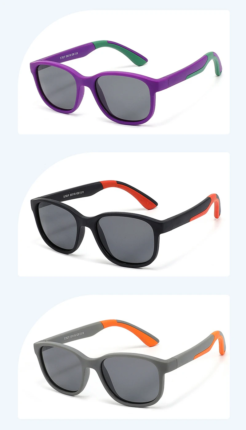 Fashion Square Polarisierte Kinder-Sonnenbrille, ultraleicht, umweltfreundliche Materialien, Sonnenbrille für Jungen und Mädchen, Outdoor-Sport-Sonnenbrille – Detail 13