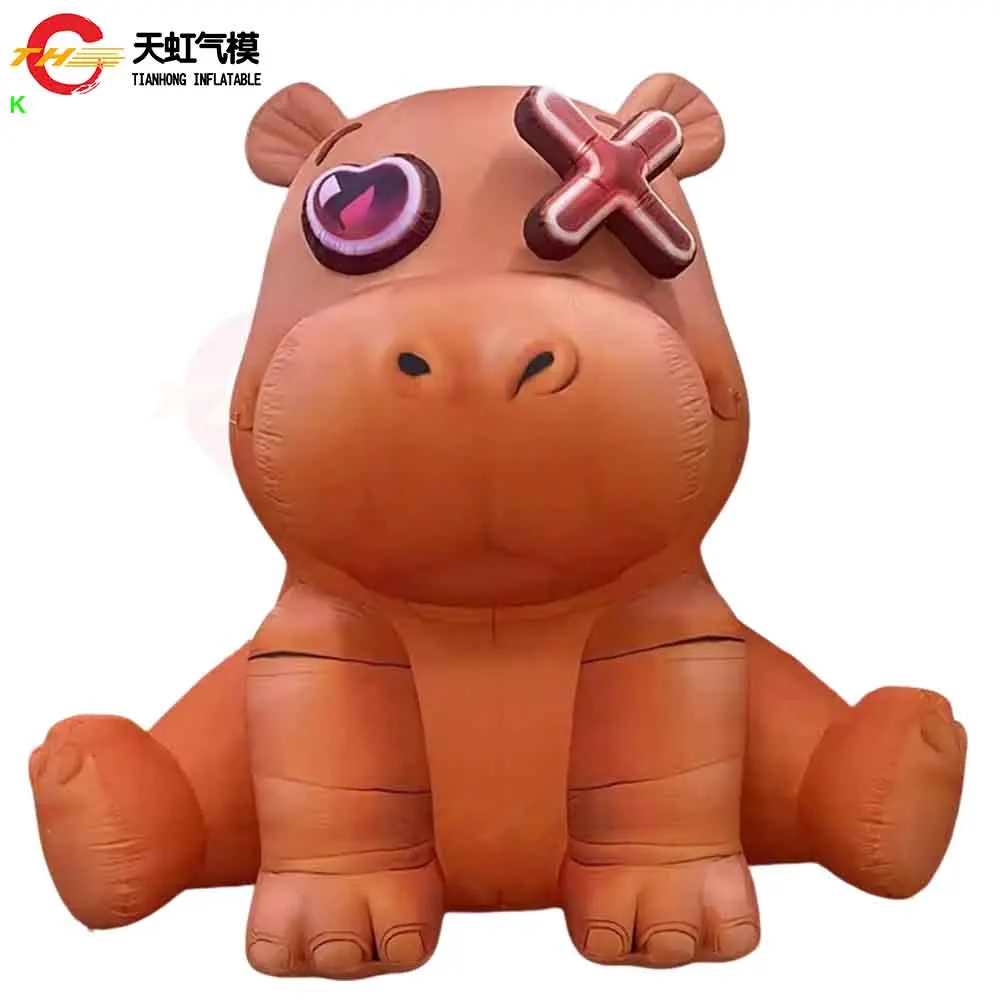 

Fast Shipping Lighting Inflatable Hippo Replica Wild Animal Cartoon for Event Decoration Light up Hippopotamus Cartoon Balloon