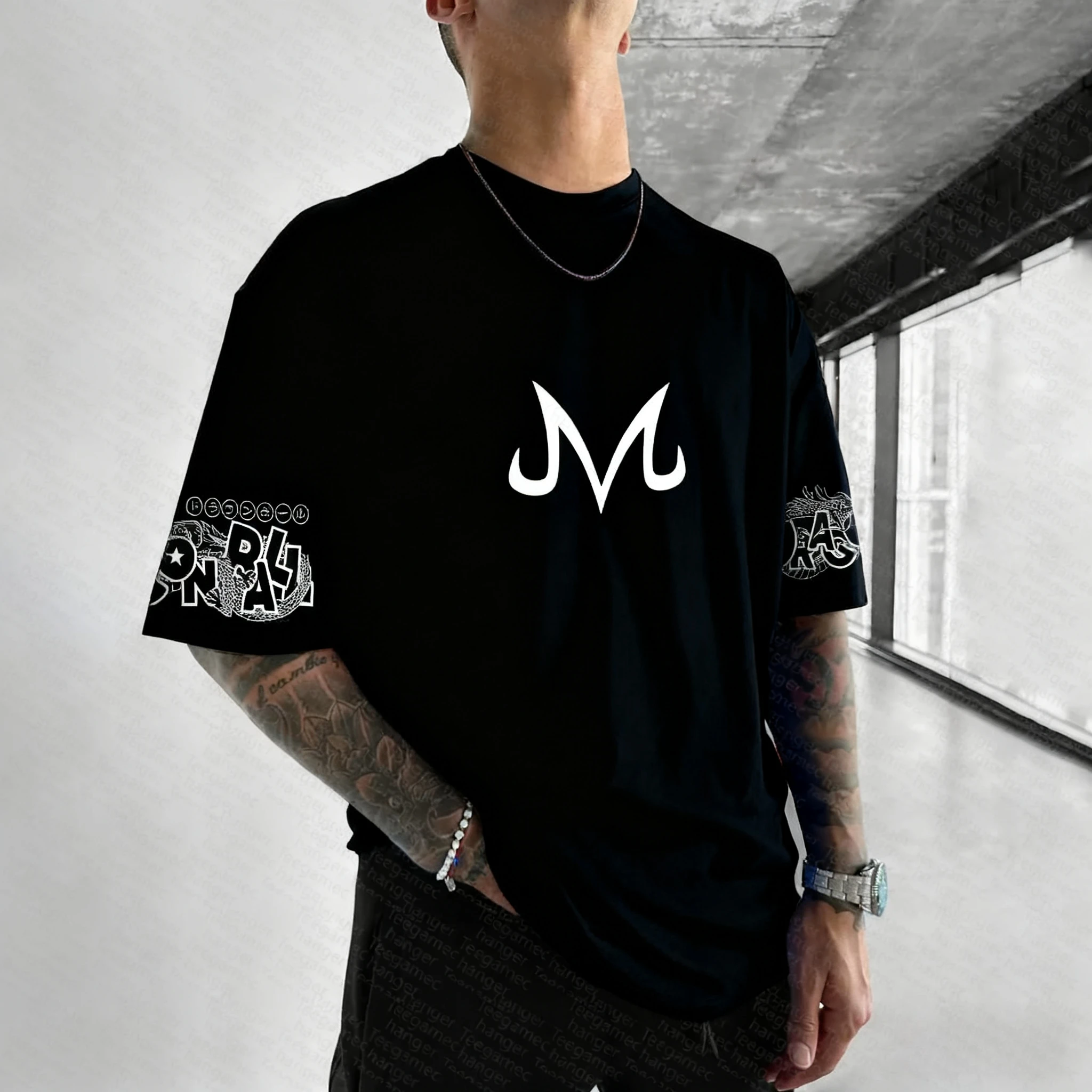 Dragon Ball Anime Goku imprimé pur coton à manches courtes ample sport hommes et femmes à la mode été col rond T-shirts