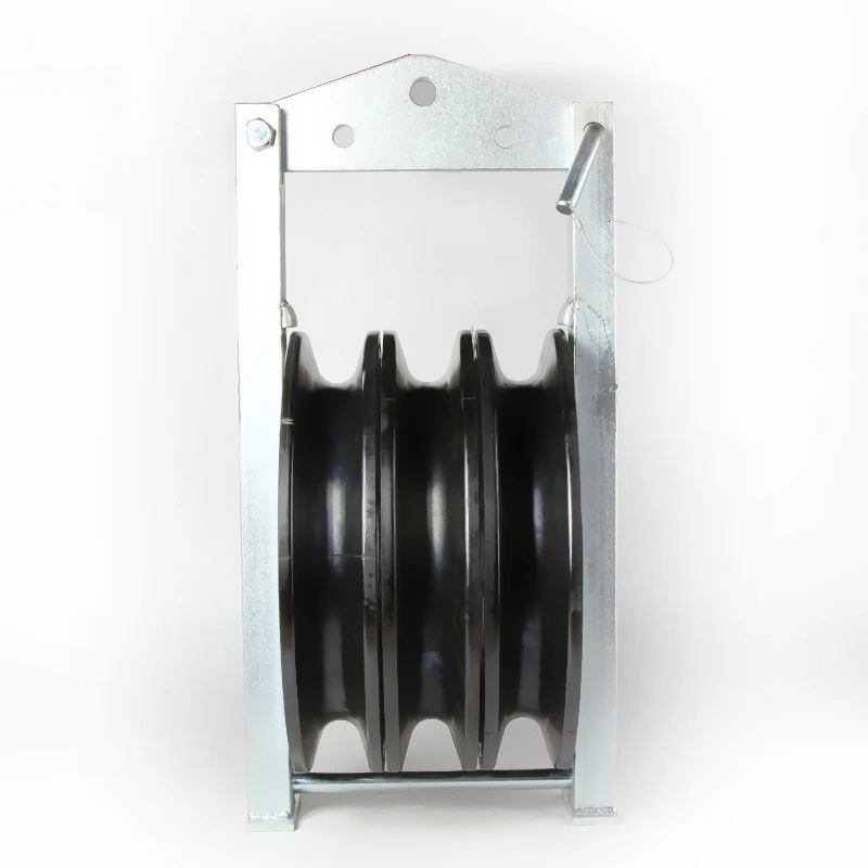 

Aluminum Alloy Die-casting Rubber Pulley Single Wheel Three-wheel Pay-off Pulley Block Conductor String