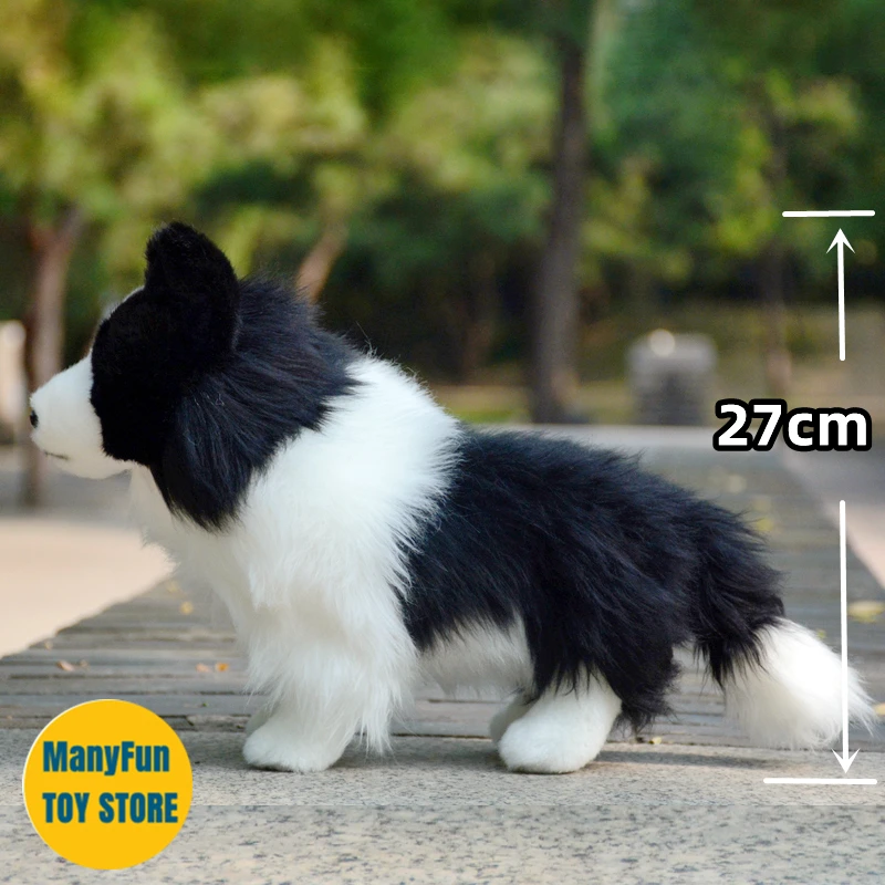 Realistic Border Collie High Fidelity Plushie Shepherd Dog Plush Toys Lifelike Animals Simulation Stuffed Doll Kawai Toy For Kid