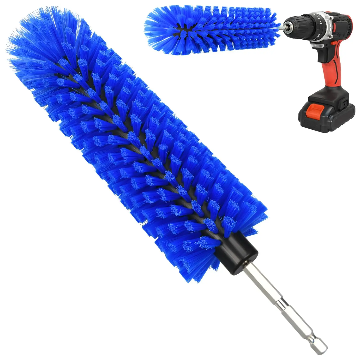 1 Pack Drill Brush for Car Wheel and Bottle(Red)