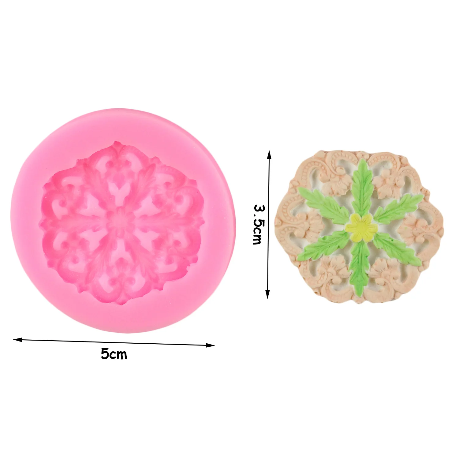 Flower Wreath Silicone Mold Cake Decorating Tools Scroll Relief Cake Border Fondant Resin Polymer Clay Candy Chocolate Mould