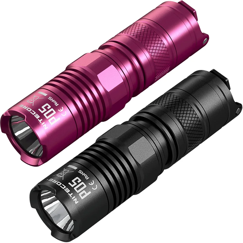 SALE NITECORE P05 Pink Black 18350 CREE XML2 U2 LED Law Enforcement Military Precise Flashlight MINI Self-Defense Genuine