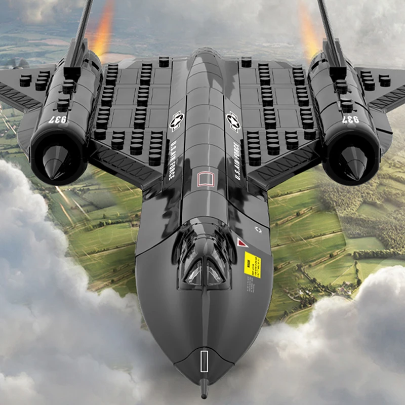 WG4005 1/74 SR-71 Blackbird Reconnaissance Aircraft Building Blocks Small Particle Space Shuttle Collection Toys Gift For Boys