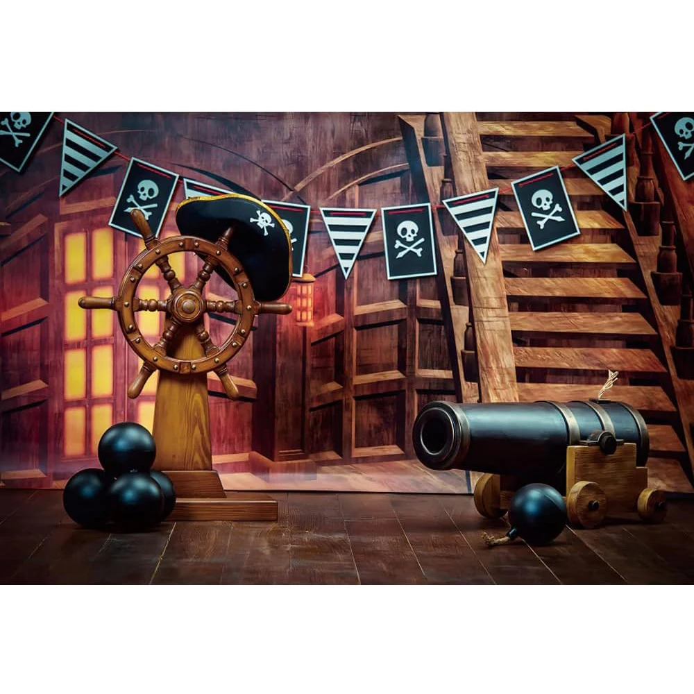 

Adventure Pirate Theme pirate ship birthday party photo background photography backdrop banner studio