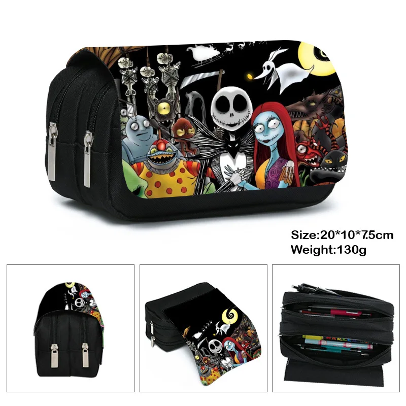 The Nightmare Before Christmas Fully Printed Flap Pen Bag Stationery Box Pencil Case Children\'s Gifts Cartoon School Bag Mochila