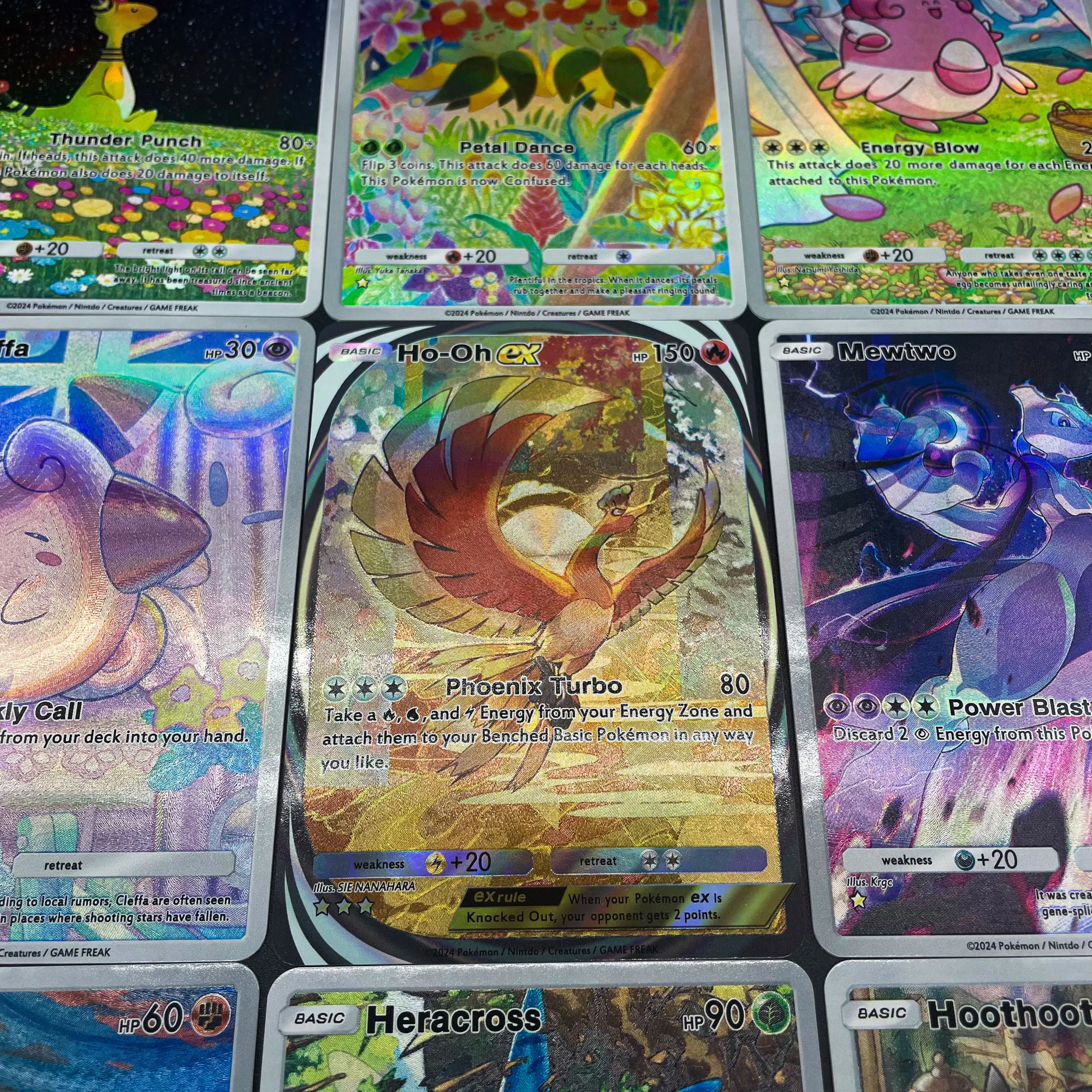 Cartão de coleção de bolso ptcg, 21a instalação, inglês, amharos cleffa blissey mewtwo, textura em relevo, cartão flash, presente para crianças