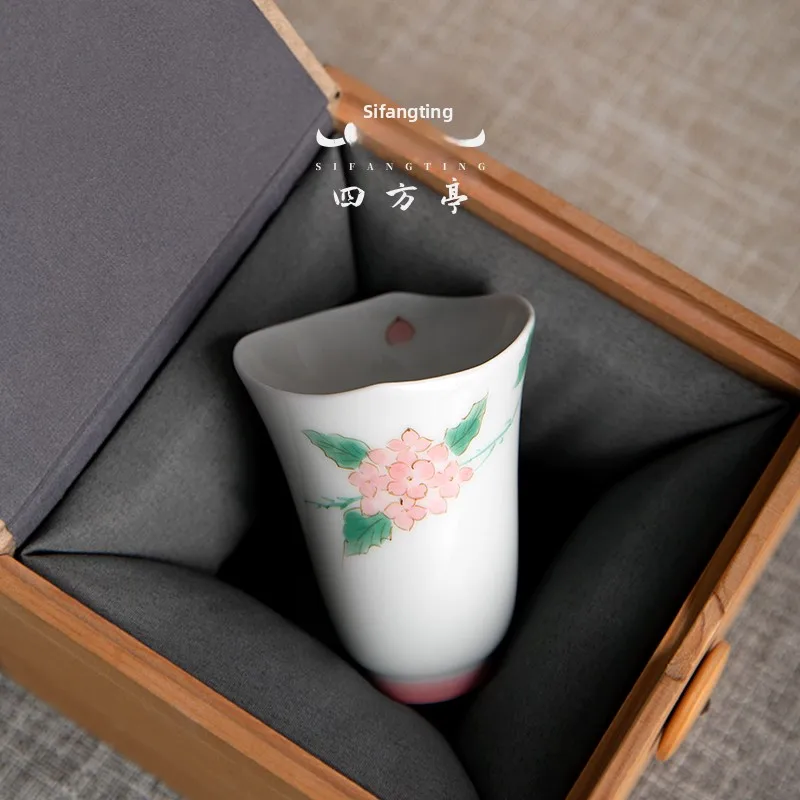 Hand-Painted Ceramic White Porcelain Tea Cup Drinking Cup Owner Cup Single Cup Set Fragrance Cup Chinese Style Tea Set
