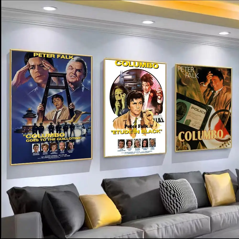 ملصق تلفزيون كولومبو عالي الدقة من مادة PVC ذاتي اللصق - مقاوم للماء وقابل لإعادة الاستخدام للمنزل والمكتب والمقهى