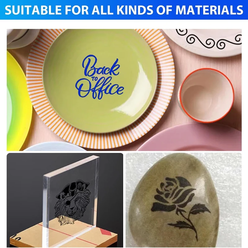 ABJI-4 Pieces Engraving Marking Paper Color Marking Paper Tape Scraper For Fiber Marking And Engraving Ceramic Glass