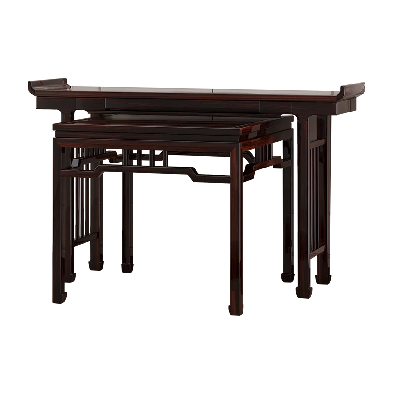 

Ugyen Wooden Middle Hall Six-Piece Living Room Warped Head a Long Narrow Table Black Walnut Costustoot Case Altar