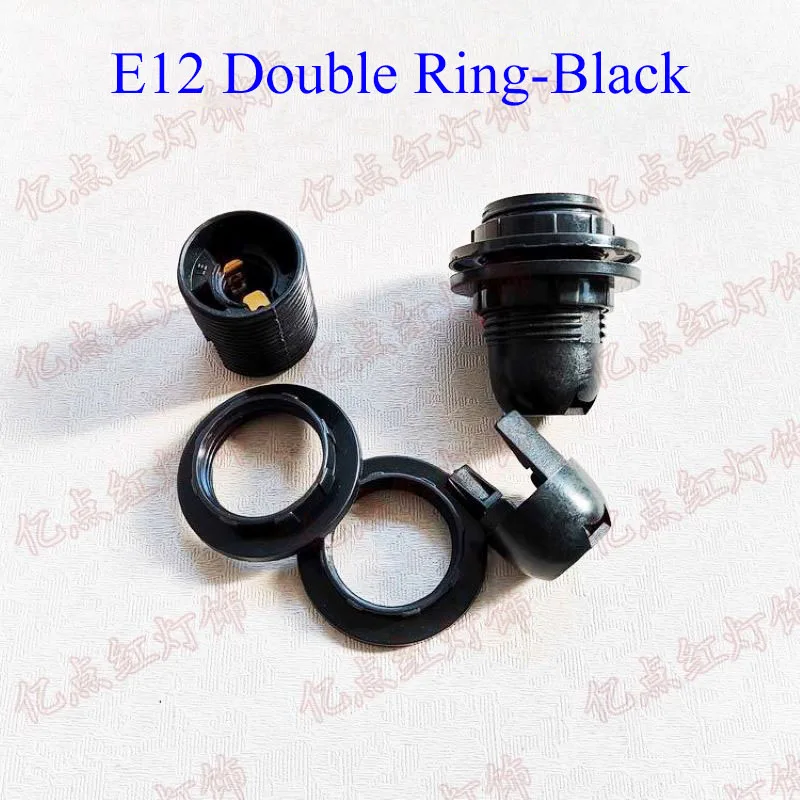 الولايات المتحدة القياسية E12 قاعدة مصابيح ليلة مقبس الإضاءة أخفى حلقة مزدوجة عرض موقف LED برغي صغير الثريا حامل مصباح السيراميك #5