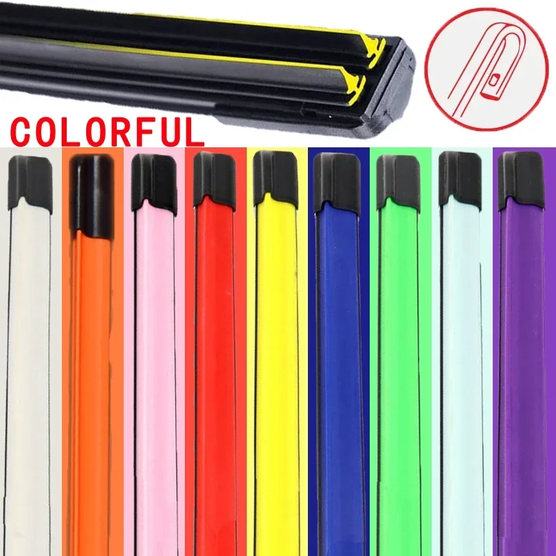 

Colorful U J Hook Car Windshield Wiper blades Universal Soft Double layer Rubber Frameless Bracketless 16" 19" 20" 22" 24"26"