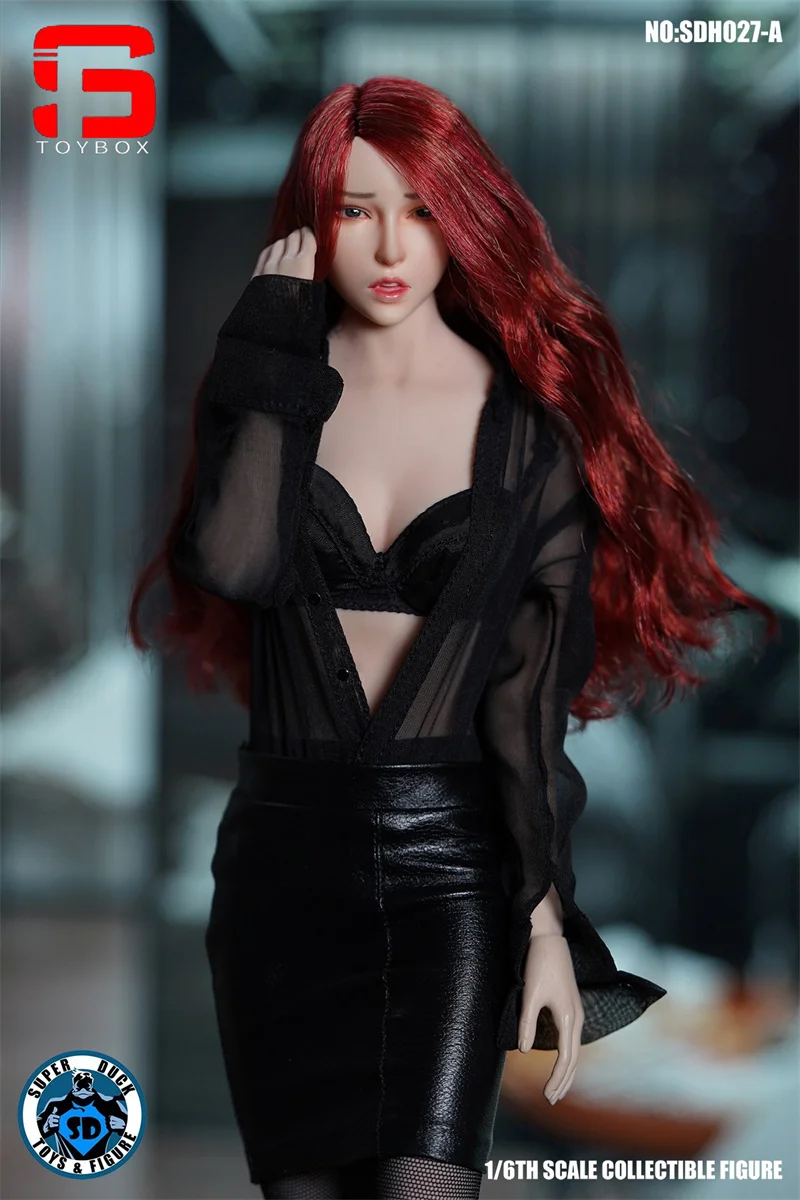 سوبر داك SDH027A 1/6 أنثى التعبير رئيس نحت زراعة الشعر رئيس نحت نموذج صالح 12 ''شاحب الجندي عمل الشكل الجسم #5