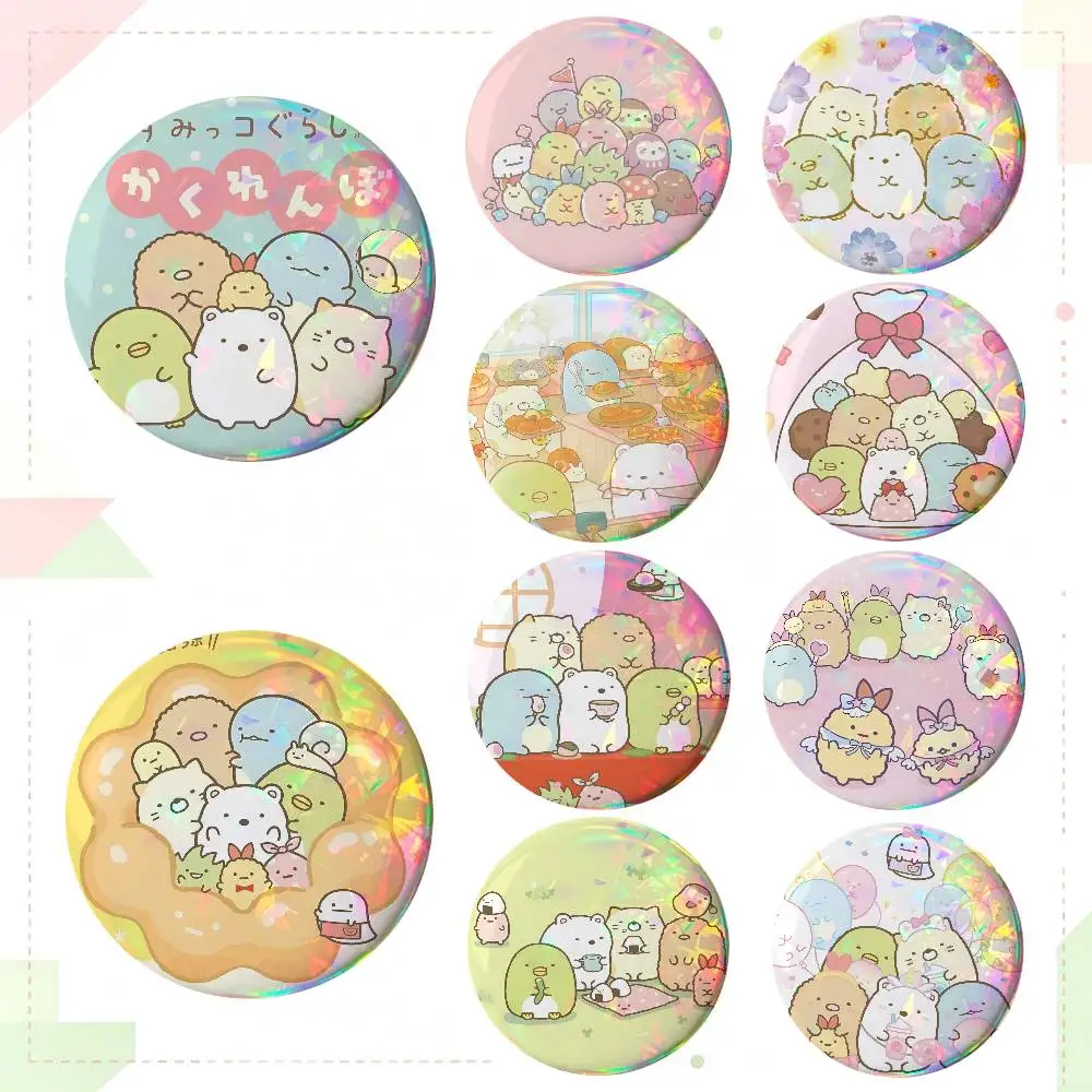 Cartoon Sumikko Gurashi Round Badge Lapel Pin Backpack Clothing Jewelry Accessories Gift Brooch