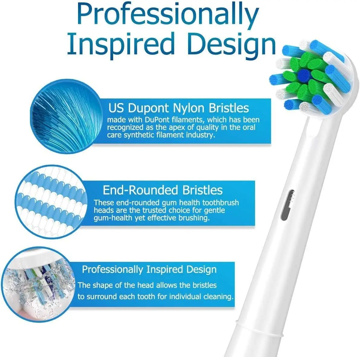 Testine di ricambio per Oral-B Pro 1000/2000/3000/5000/6000 Smart and Genius spazzolino elettrico Cross Clean Head per orale B