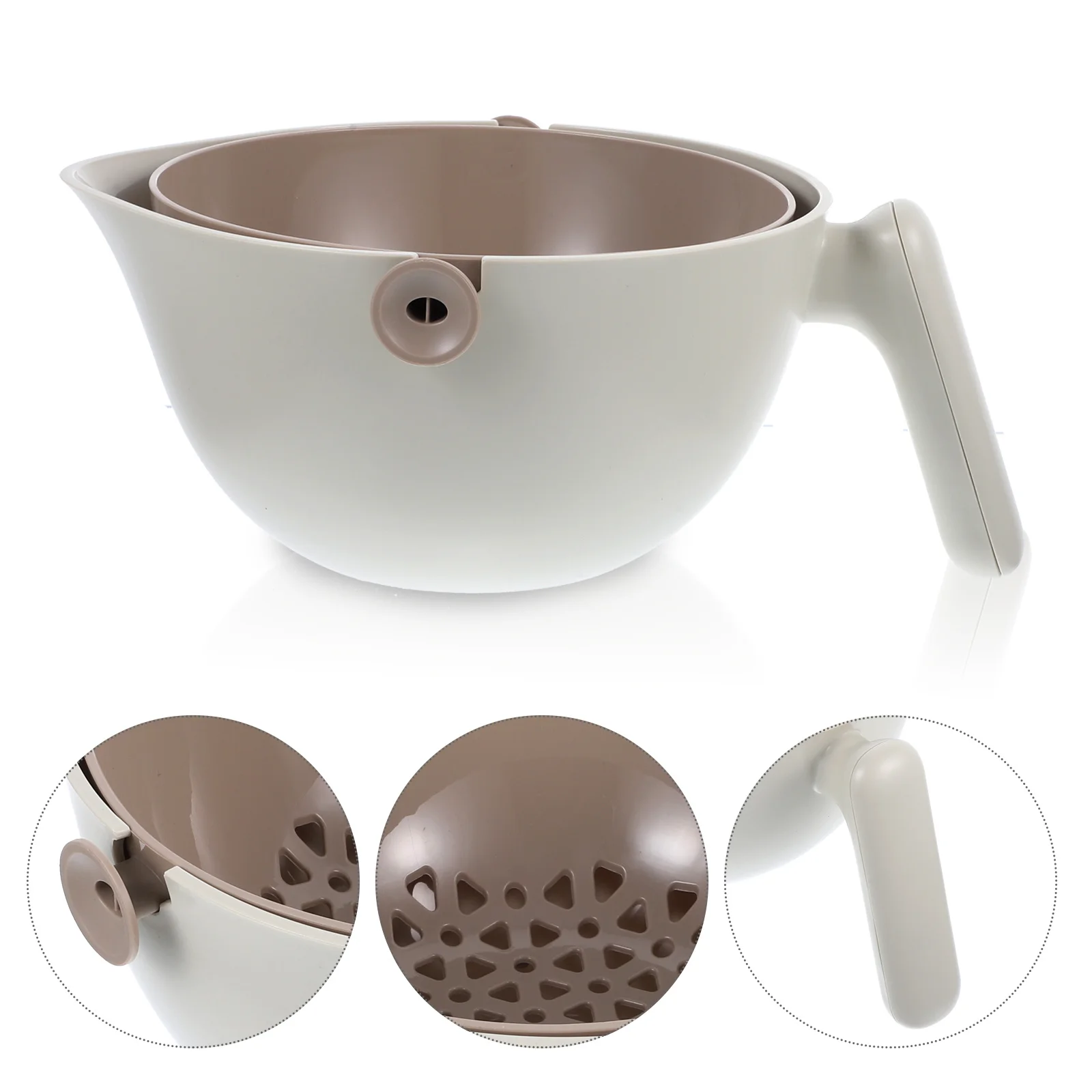 

Rotatable Drain Basket Pp Abs Material Fruit Vegetable Strainer Fine Holes Kitchen Washing Holder Kitchen Colander Bowl