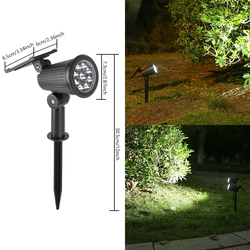 9 LED Solar Spotlights – IP65 Waterproof Outdoor RGB Solar Landscape Lights with Adjustable Brightness for Garden, Yard & Palm
