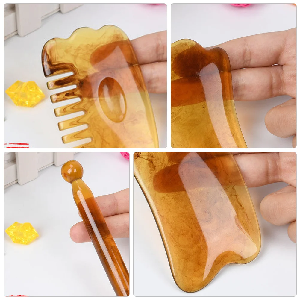 7 قطعة مجموعة أدوات الوجه السلس الراتنج جواشا مكشطة للوجه الجسم سبا الرعاية كشط عصا العضلات كشط لوحة الإغاثة #5