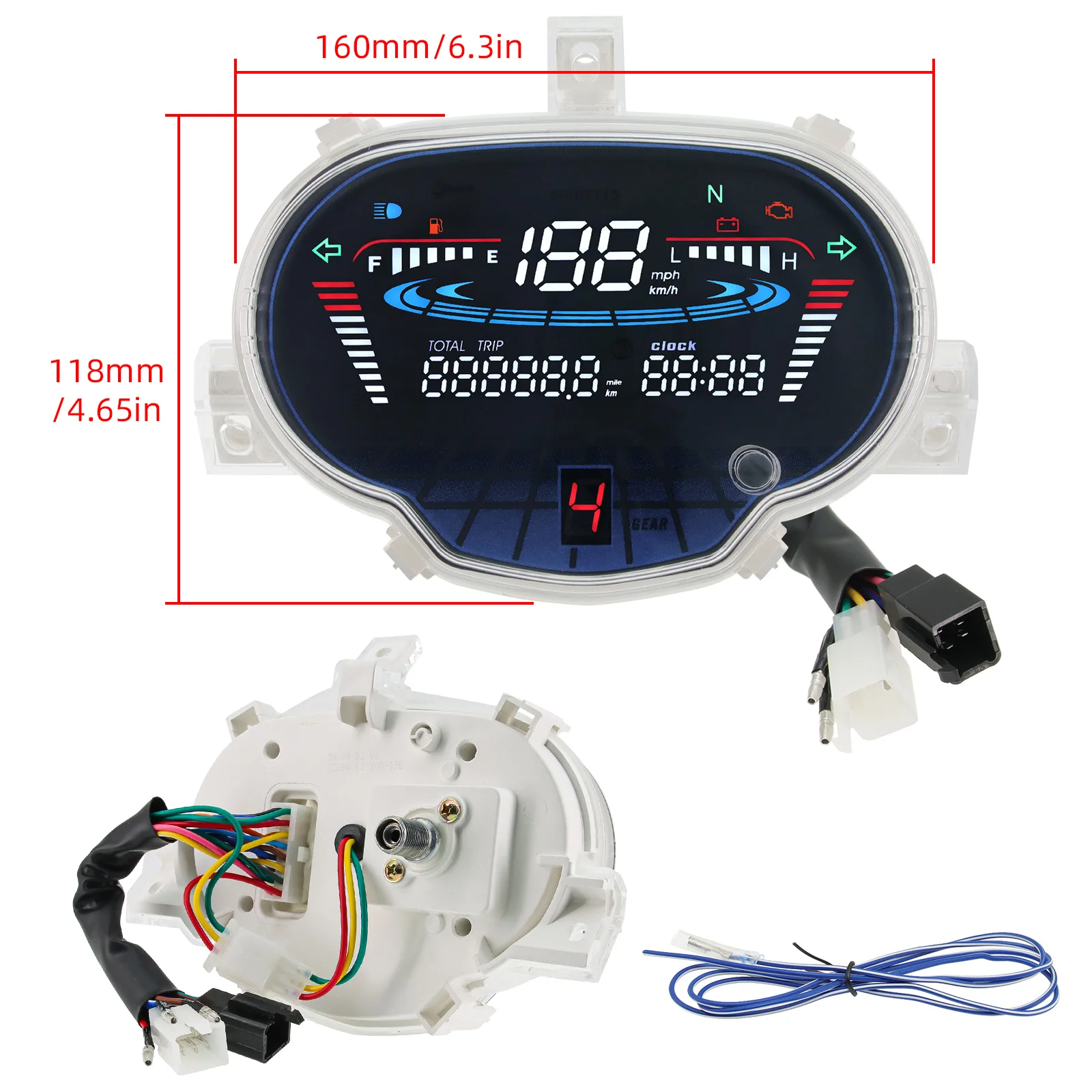 

LED Digital Motorcycle Speedometer Odometer Tachometer 1FDH35101000 For Yamaha Sight 115 Crypton Fi 114 Sirius fi VEGA RR FORCE