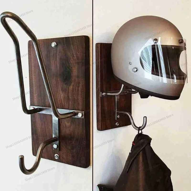 For motorcycle helmet racks, wooden helmet hooks, motorcycle helmet storage racks, jacket hooks