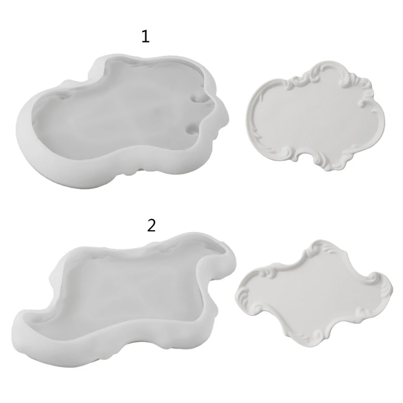 

Decorative Tray Dish Silicone Mold for Jewelry Necklace Storage and Display Crystal Epoxy Resin Molds Gypsum Cement Mold