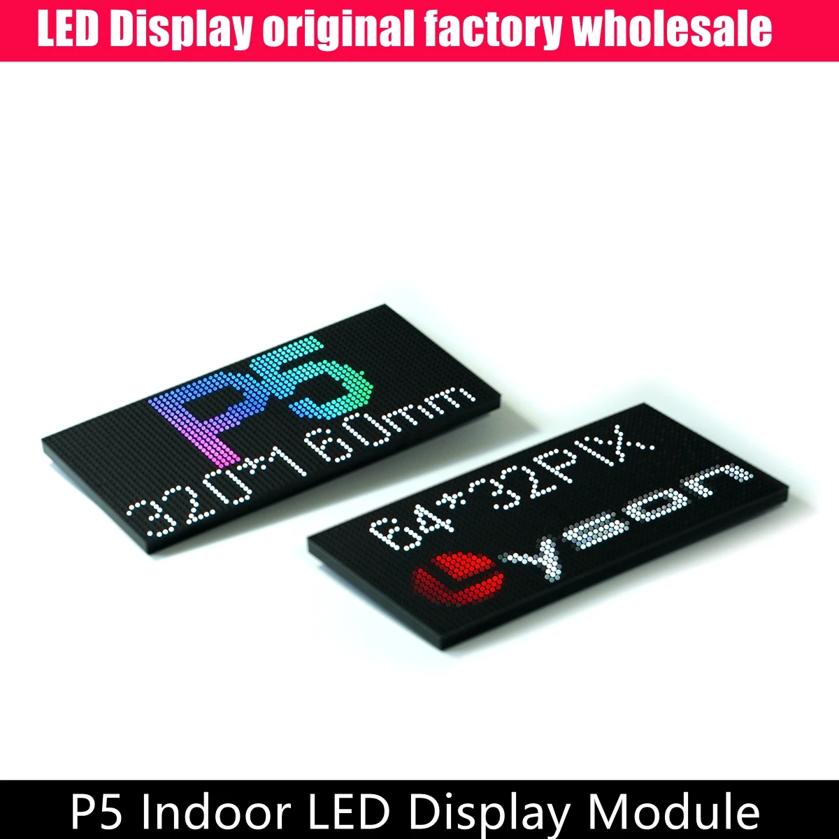 P5 Крытый Черный SMD2121 Высокое разрешение 64x32 пикселей Полноцветный светодиодный модуль дисплея 320 мм * 160 мм 1/16 Scan hub75 Высокое качество