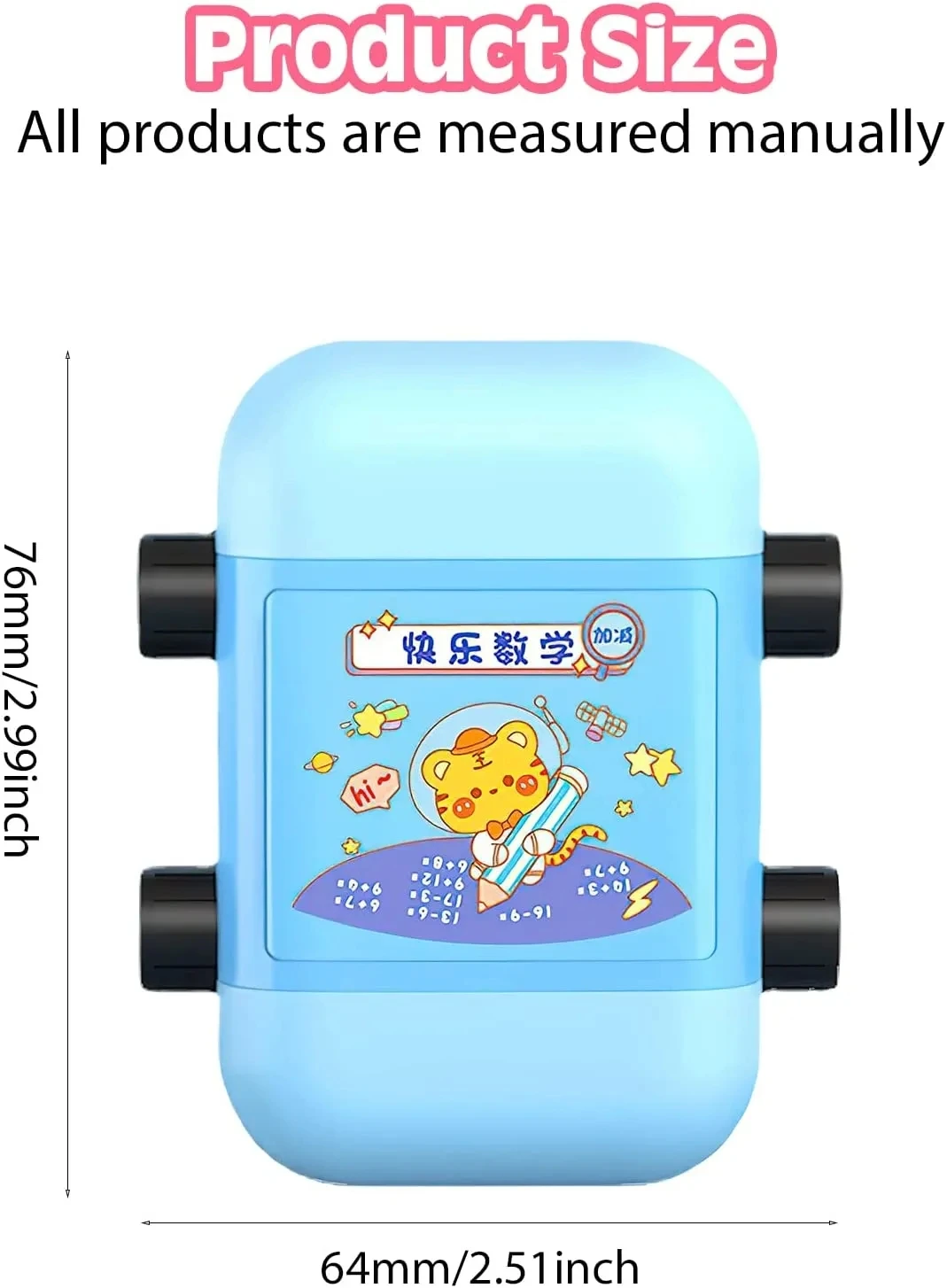 2 In 1 Addition and Subtraction Teaching Stamps for Kids Double-Head Roller Math Stamp Roll Within 100 Teaching Digital Stamp