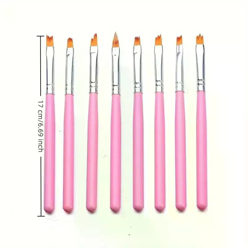 8本セット 斜めグラデーション スマッジネイル フラワードローイング サウトゥースペン 多機能ミックスシェイプ 花びらペイント ジェルネイルアートブラシ