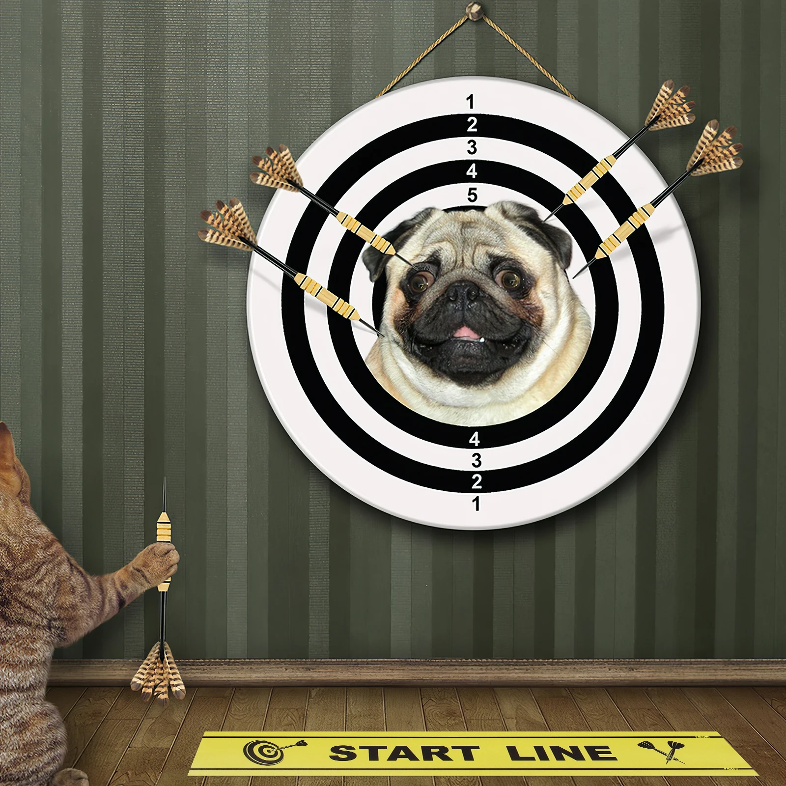 

1 Sheet Dart Game Marker with Clear Throwing Ground Line for Accurate Play Enhanced Game Accessories Fun Party Gaming