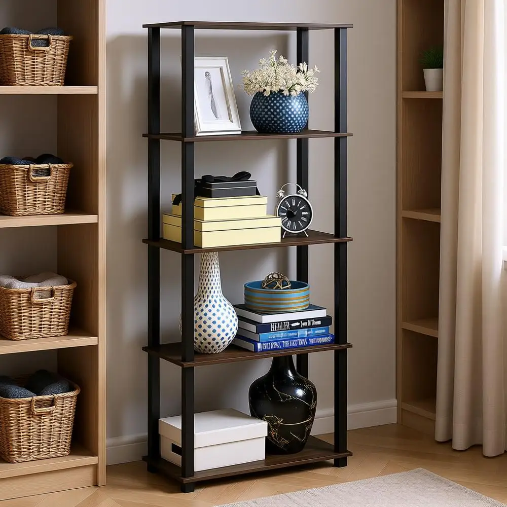 

5-ярусные стеллажи для хранения инструментов с квадратными трубами, полка для организации и хранения, для гостиной, домашнего офиса, Колумбия, штат Вашингтон