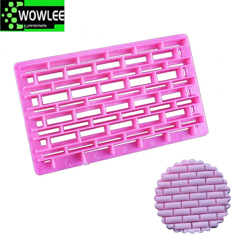 Stamp Brick Stone Wall Decorating Fondant Cutter Mould Cake Mold Chocolate Topper Baking Tools