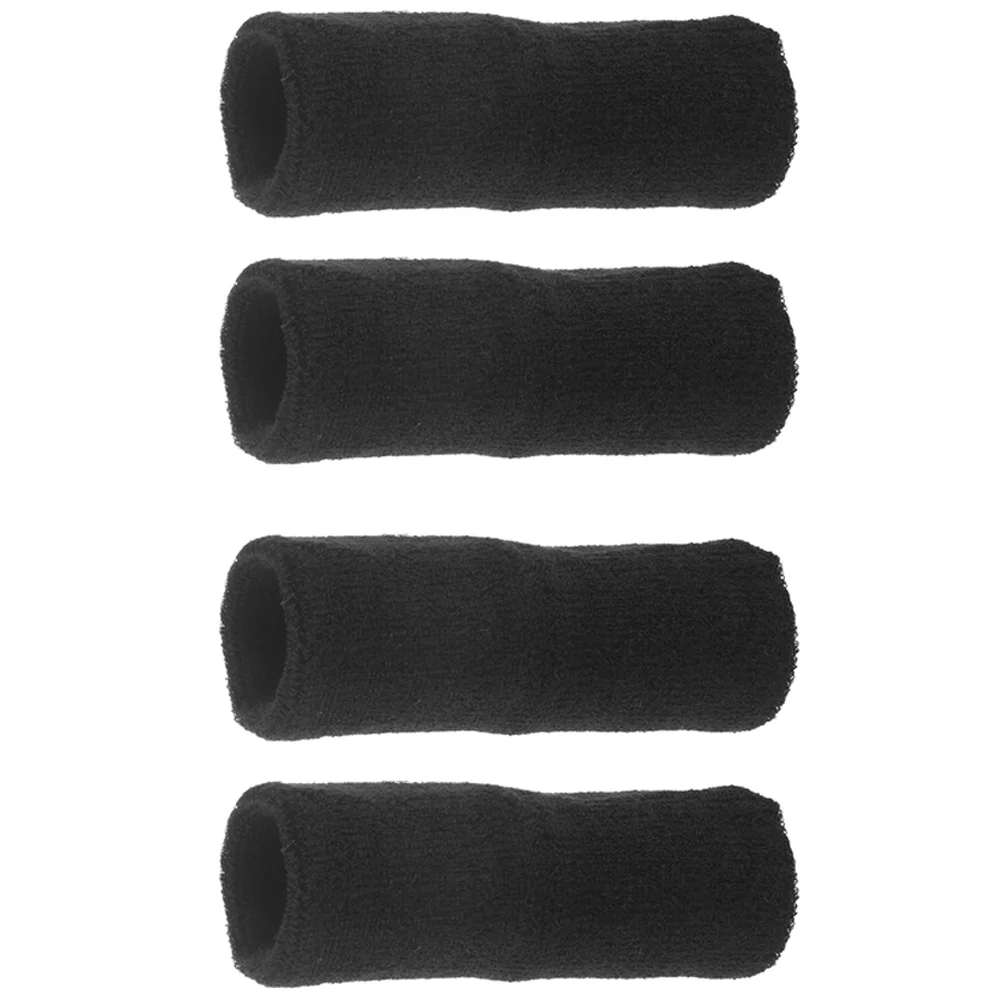 

2 Pairs Sports Wristbands Elastic Athletic Wraps Sweat-absorbing Wrist Support Black Fitness Bands Guard Protector Skateboarding