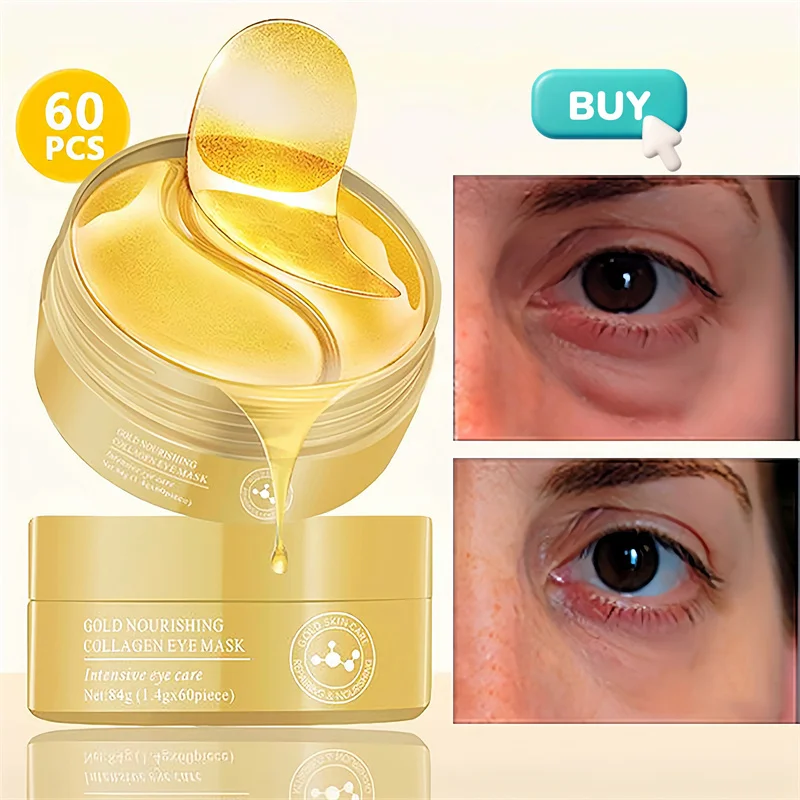 

Gold Nourishing Collagen Eye Mask Eye Bags Patches Under Eye Wrinkle Dark Circles Removal Korean Skin Care Products For Girls