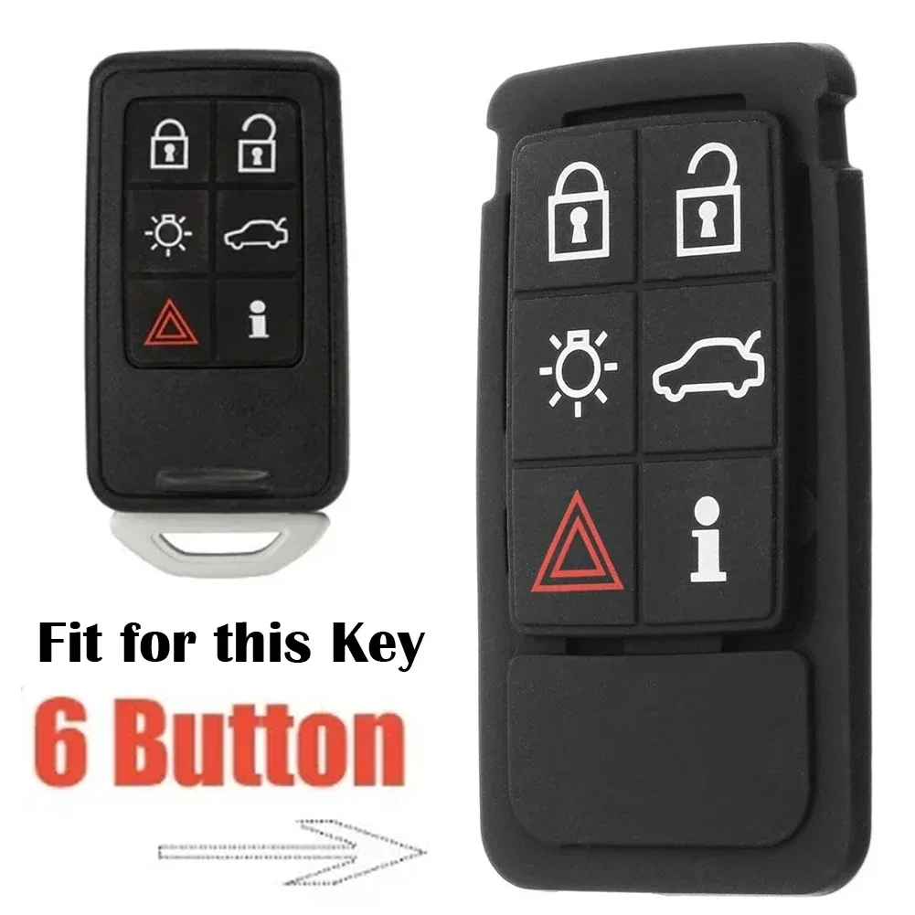 Soft Rubber Remote Car Key Fob Pad for Volvo XC60 XC70 V70 S60 S80 Restores Functionality and Protects Your Key