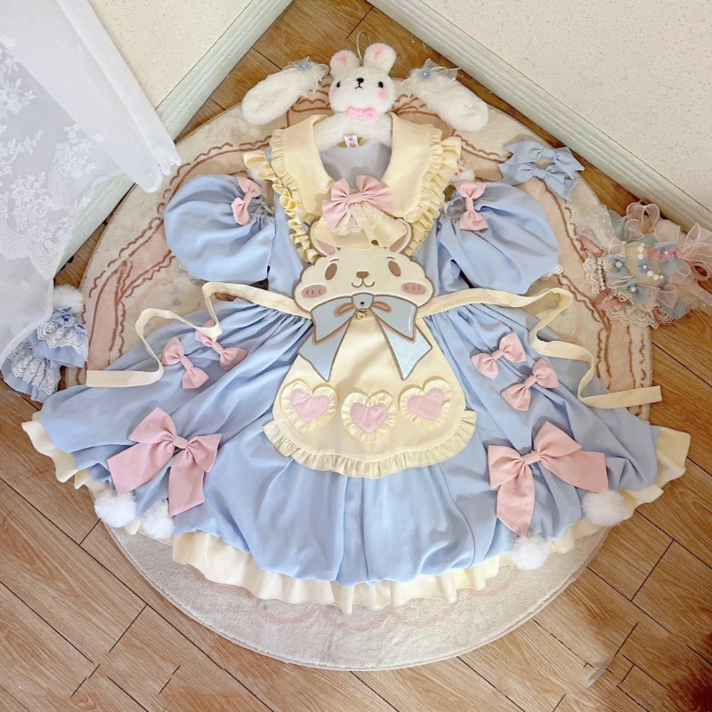 Lolita Juniors Dresses Kawaii Bunny Print Japanese Réunion