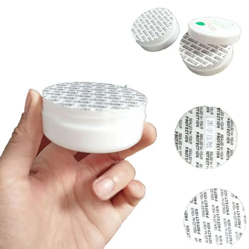 500Pcs Per Pack Self-adhesive Foam Press Seal Cap Liners Jar Bottle Pot Tamper Food Gasket Seals Pad Black Font Press Caps