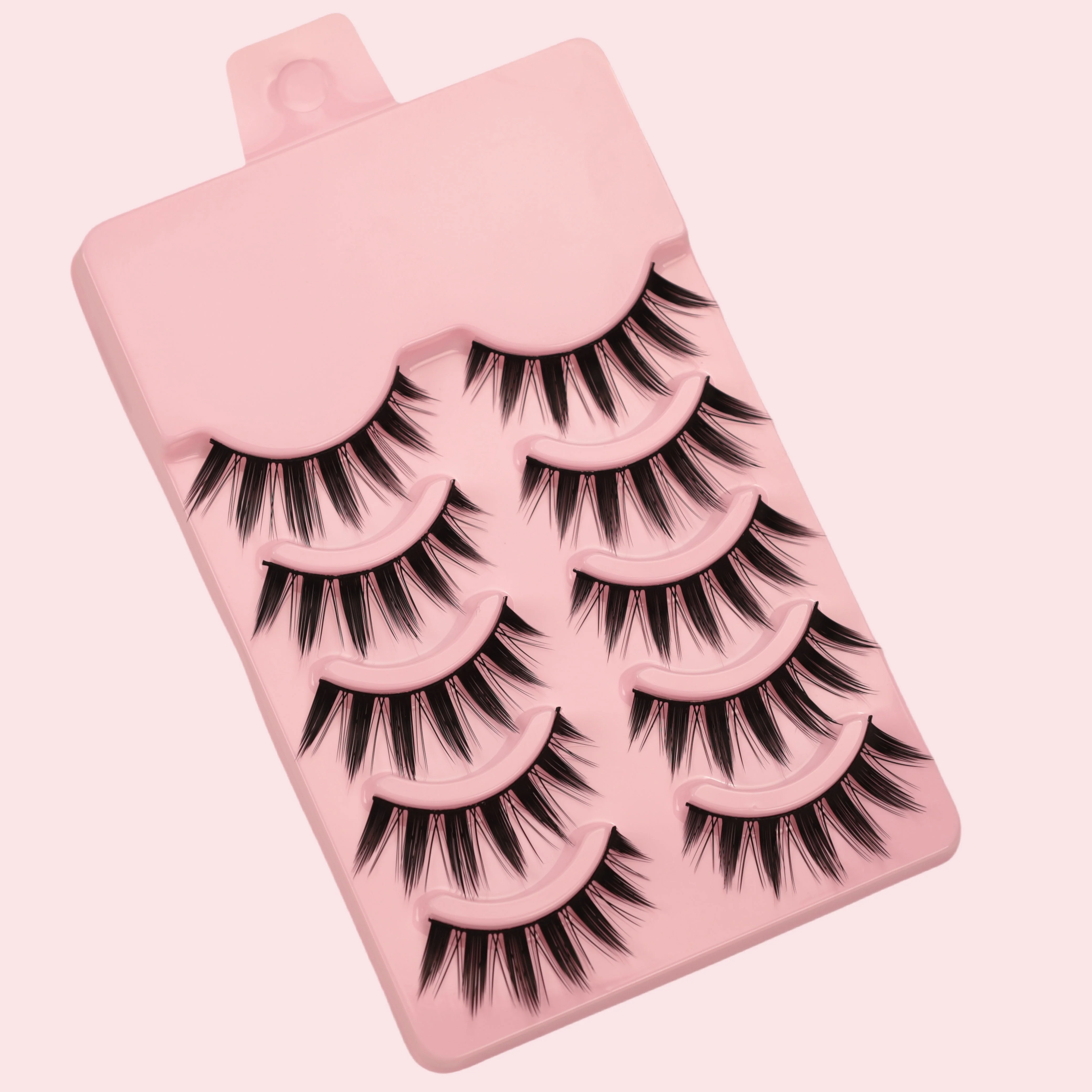 젖은 만화 스타일 인조 속눈썹 5쌍 - 두꺼운 인형 눈 화장, 롤플레잉 및 캐주얼 착용에 적합