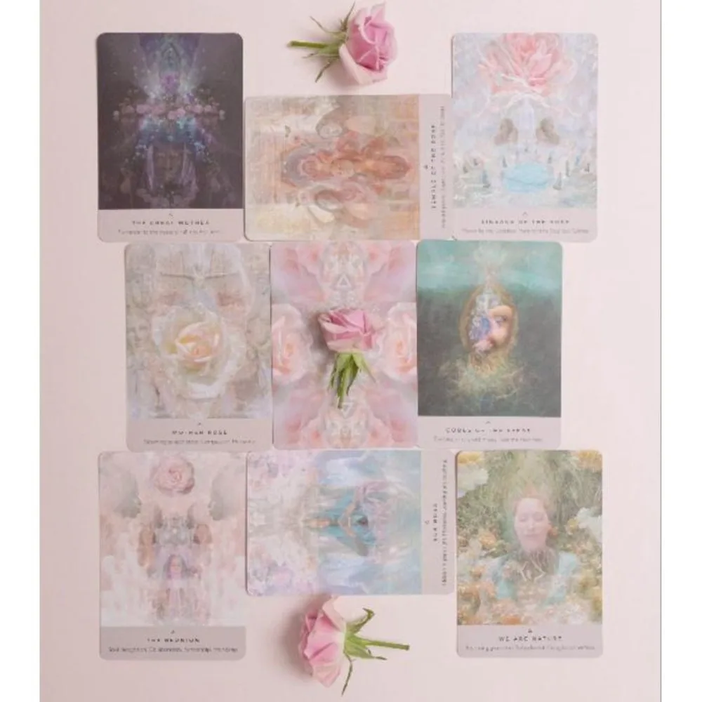 Baralho de cartas The Rose Oracle Cards de 11 * 6,5 cm com 44 cartas