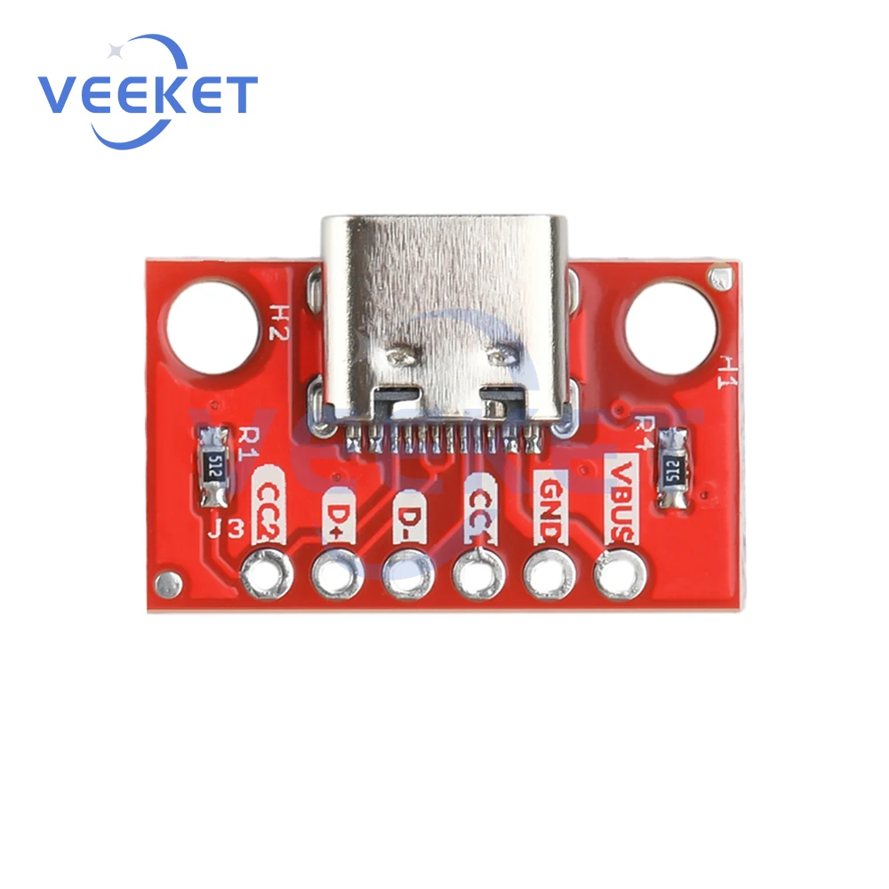 Female Test PCB Adapter Board 16P to 2.54mm Connector Socket For Data Transfer Power Adapter Board Module Type-C